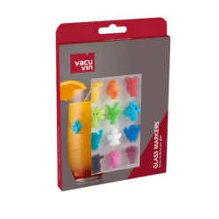 Vacu Vin Wijnglasherkenners - Gekleurd - 12 Stuks -Keukenbenodigdheden Winkel 1886060 Glass Markers Party People 12 pcs Pack