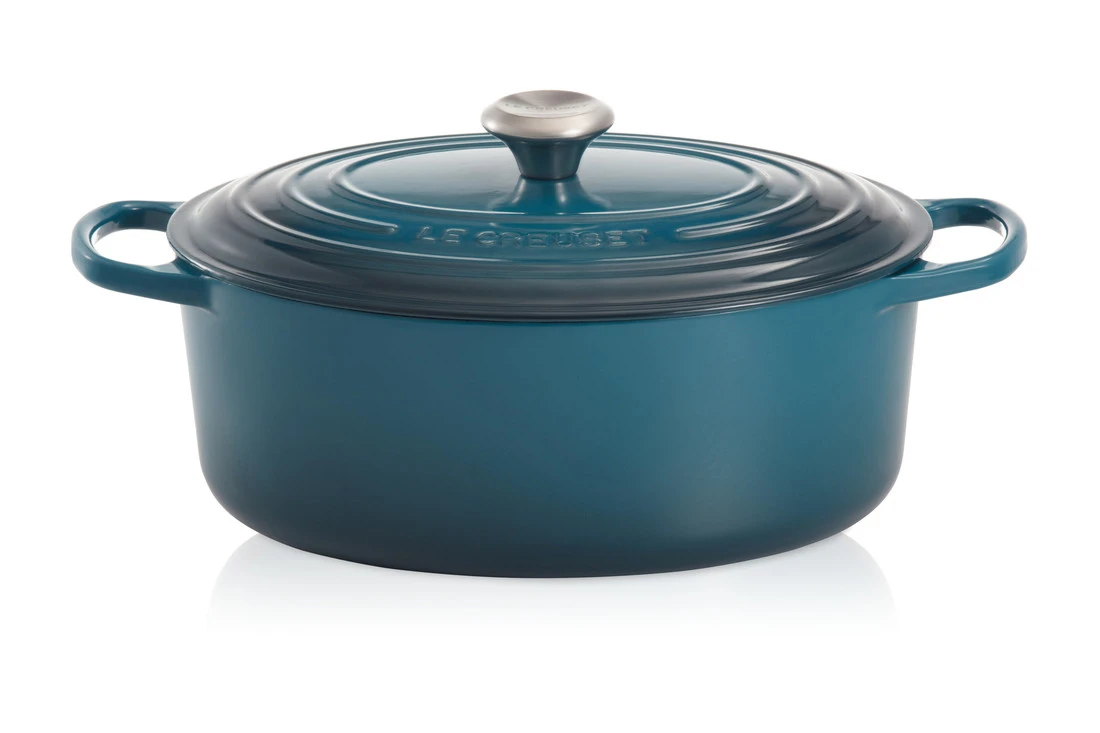 Le Creuset Braadpan Signature - Ovaal - Deap Teal - ø 29 Cm / 4.7 Liter 4 Le Creuset Braadpan Signature - Ovaal - Deap Teal - ø 29 Cm / 4.7 Liter - Afbeelding 2