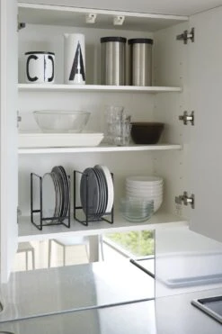 Yamazaki Organiser Tower Zwart -Keukenbenodigdheden Winkel 2269 TOWER DISH ORGANIZER BK 02 1000x