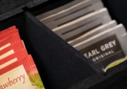 Sakura Tea Theedoos - Zwart - 6-vaks - Met Fluweel - 43 X 9 Cm -Keukenbenodigdheden Winkel 5 detail 6 lang zwart 1