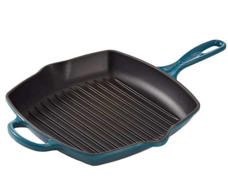 Le Creuset Grillpan Signature - Deap Teal - 26 X 26 Cm - Geëmailleerde Anti-aanbaklaag 4 Le Creuset Grillpan Signature - Deap Teal - 26 X 26 Cm - Geëmailleerde Anti-aanbaklaag - Afbeelding 2