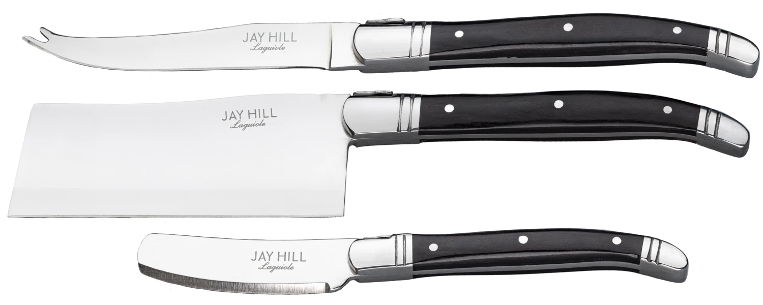 Jay Hill Kaasmessenset Laguiole - Zwart - 3 Stuks 3 Jay Hill Kaasmessenset Laguiole - Zwart - 3 Stuks