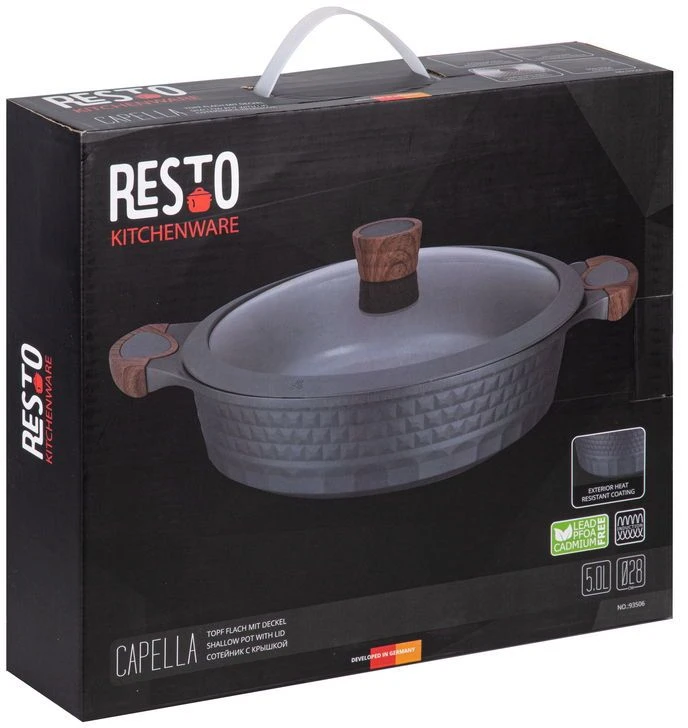 Resto Kitchenware Hapjespan Capella - ø 28 Cm / 4.4 Liter - Standaard Anti-aanbaklaag 10 Resto Kitchenware Hapjespan Capella - ø 28 Cm / 4.4 Liter - Standaard Anti-aanbaklaag - Afbeelding 8