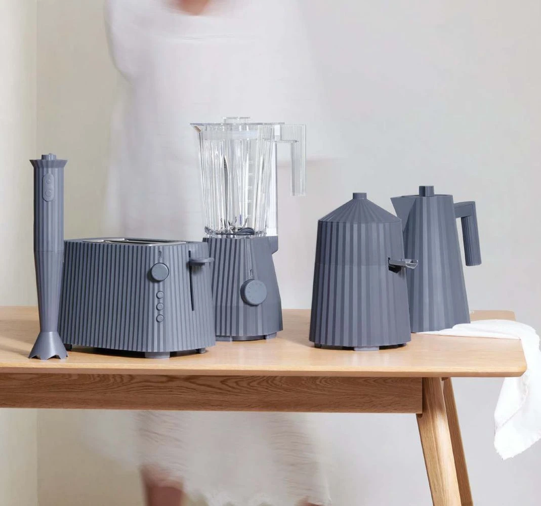 Alessi Broodrooster Plissé + Alessi Tostiklemmen Plissé - Grijs - Michele De Lucchi 4 Alessi Broodrooster Plissé + Alessi Tostiklemmen Plissé - Grijs - Michele De Lucchi - Afbeelding 2