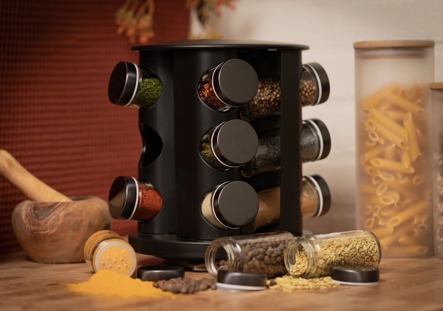 Blackwell Kruidenrek / Kruidencarrousel - Inclusief 12 Kruidenpotjes - Zwart 4 Blackwell Kruidenrek / Kruidencarrousel - Inclusief 12 Kruidenpotjes - Zwart - Afbeelding 2
