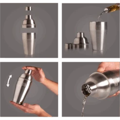 Vacu Vin Cocktailshaker - Zilver - 550 Ml -Keukenbenodigdheden Winkel Cocktail Shaker Stainless Steel Instructions