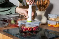 Sareva Vacuum Ovenschalen / Vershoudbakjes - Hittebestendid Glas - 3 Delige Set / 485 Ml + 970 Ml -Keukenbenodigdheden Winkel Crumble in ovenschaal en vershoudbakjes 8 1