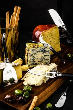 Laguiole Style De Vie Kaasmessen Met Plank Premium Line - Zwart -Keukenbenodigdheden Winkel Kaas5ZwartPlank 2