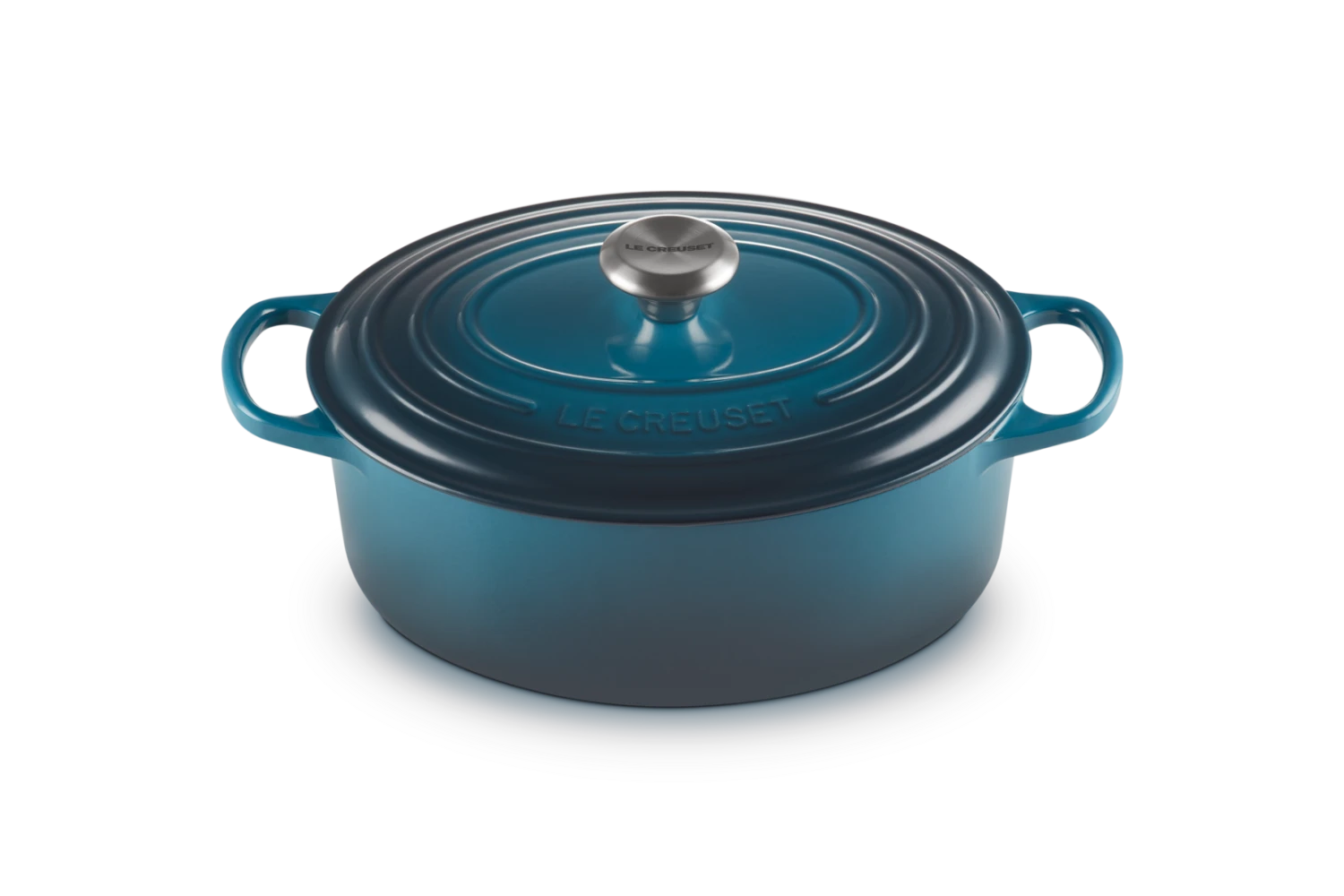 Le Creuset Braadpan Signature - Ovaal - Deap Teal - ø 29 Cm / 4.7 Liter 6 Le Creuset Braadpan Signature - Ovaal - Deap Teal - ø 29 Cm / 4.7 Liter - Afbeelding 4