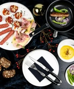 Laguiole Style De Vie Steakmessen Premium Line Zwart 6 Stuks -Keukenbenodigdheden Winkel Laguiole Premium Line steakmessen 18 mm sf Gr 10
