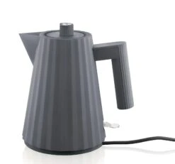 Alessi Waterkoker Plissé - Droogkookbeveiliging - Grijs - Michele De Lucchi - 1 Liter - MDL06/1 G -Keukenbenodigdheden Winkel MDL06 1 G 1