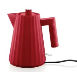 Alessi Waterkoker Plissé - Droogkookbeveiliging - Rood - Michele De Lucchi - 1 Liter - MDL06/1 R -Keukenbenodigdheden Winkel MDL06 1 R 1