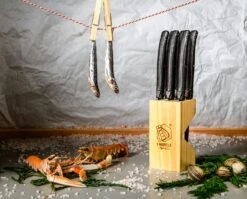 Laguiole Style De Vie Steakmessen Premium Line Black Stonewash 6 Stuks -Keukenbenodigdheden Winkel Premium Line steakmessen black stonewash sf gr 1