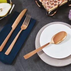 Sambonet Bestekset Flat - Koper - 30 Delig / 6 Personen -Keukenbenodigdheden Winkel Sambonet Bestekset Flat Koper 30 Delig