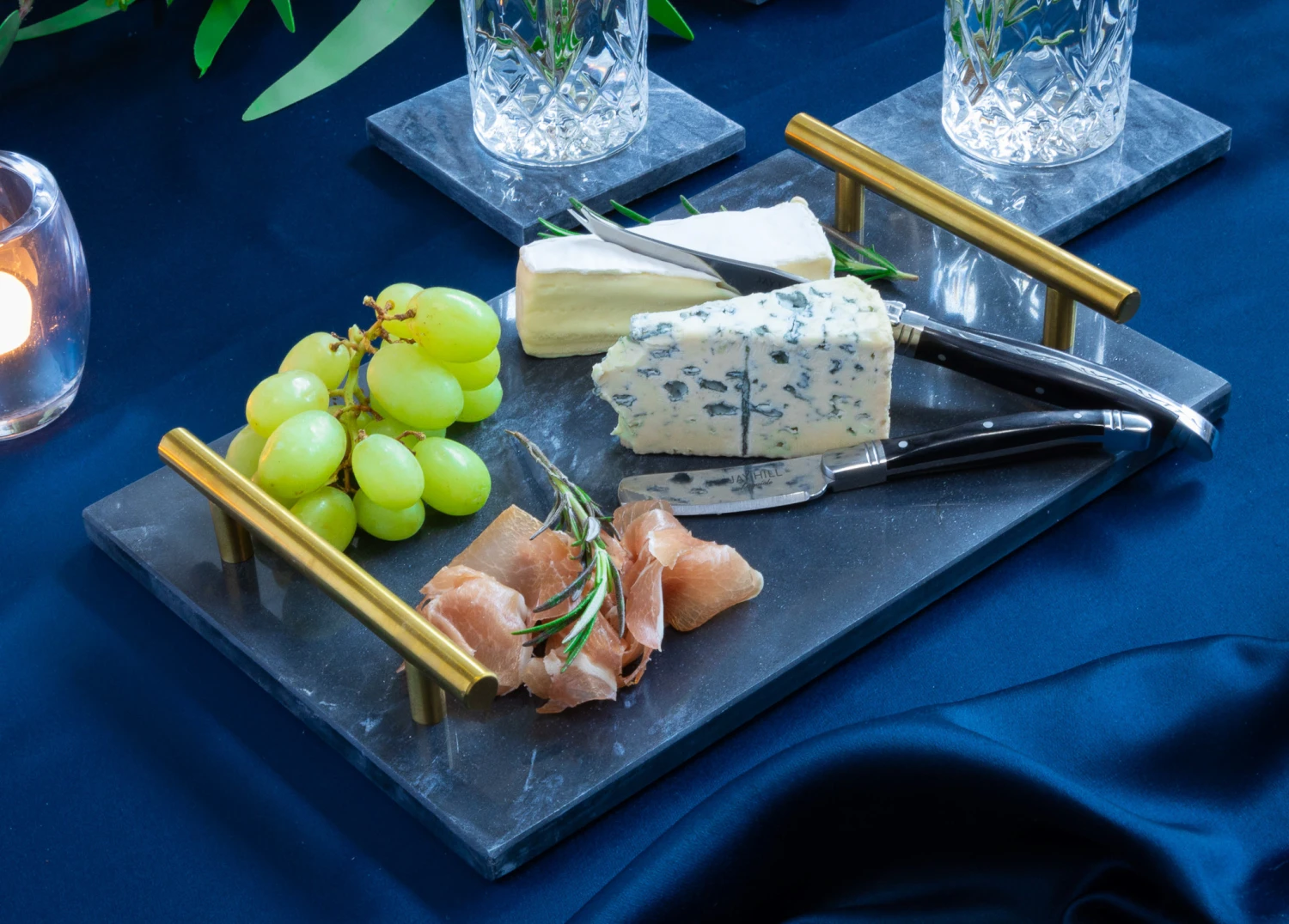 Jay Hill Dienblad - Met Handvatten - Marmer - Grijs - 30 X 20 Cm 4 Jay Hill Dienblad - Met Handvatten - Marmer - Grijs - 30 X 20 Cm - Afbeelding 2