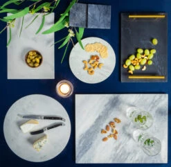 Jay Hill Snijplank / Serveerplank / Borrelplank Marmer - Grijs - ø 30 Cm -Keukenbenodigdheden Winkel Serveerplank Grijs 6 2 2