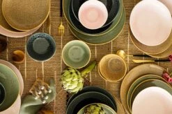 Jay Hill Serviesset Alderney - 4-delig - Bruin/Geel 16 Jay Hill Serviesset Alderney - 4-delig - Bruin/Geel -Keukenbenodigdheden Winkel Set 2 Sfeer Eilanden Klein 6 9