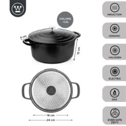 Westinghouse Braadpan Performance - Blissful Black - ø 28 Cm / 6.7 Liter 17 Westinghouse Braadpan Performance - Blissful Black - ø 28 Cm / 6.7 Liter -Keukenbenodigdheden Winkel WCCC0095024BK 3 1