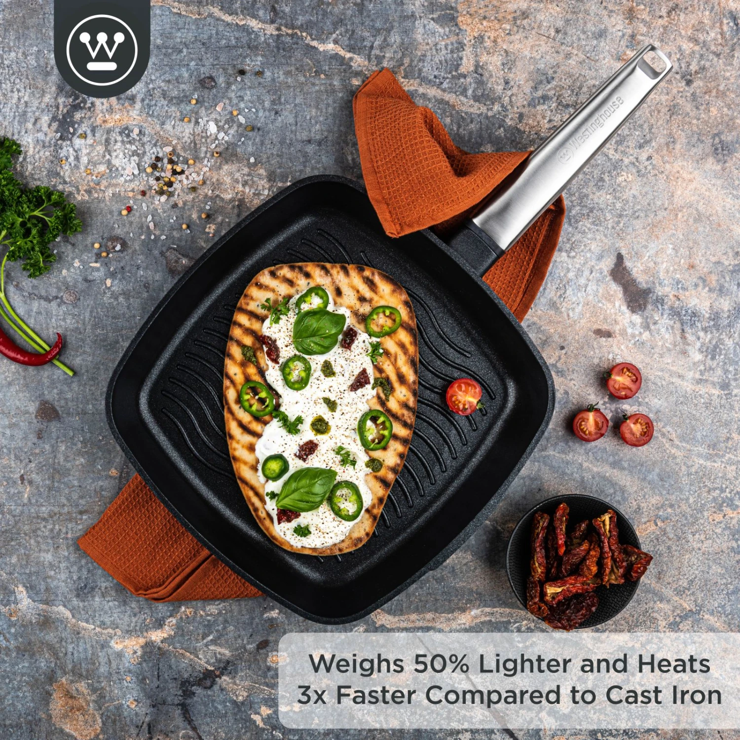 Westinghouse Grillpan Performance - Blissful Black - 28 X 28 Cm - Standaard Anti-aanbaklaag 10 Westinghouse Grillpan Performance - Blissful Black - 28 X 28 Cm - Standaard Anti-aanbaklaag - Afbeelding 8