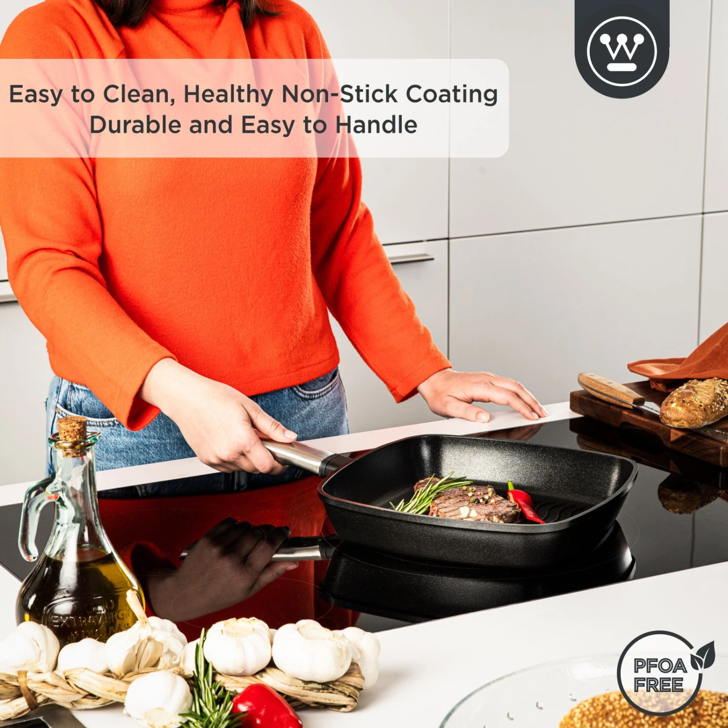 Westinghouse Grillpan Performance - Blissful Black - 28 X 28 Cm - Standaard Anti-aanbaklaag 7 Westinghouse Grillpan Performance - Blissful Black - 28 X 28 Cm - Standaard Anti-aanbaklaag - Afbeelding 5