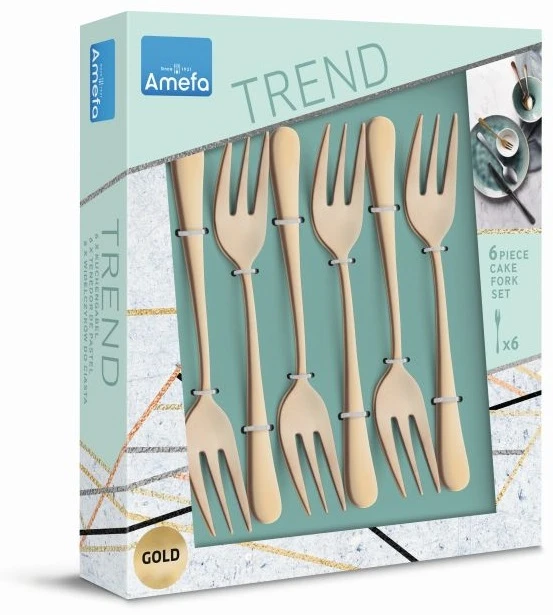 Amefa Gebaksvorkjes Austin - Vintage Goud - 6 Stuks 5 Amefa Gebaksvorkjes Austin - Vintage Goud - 6 Stuks - Afbeelding 3