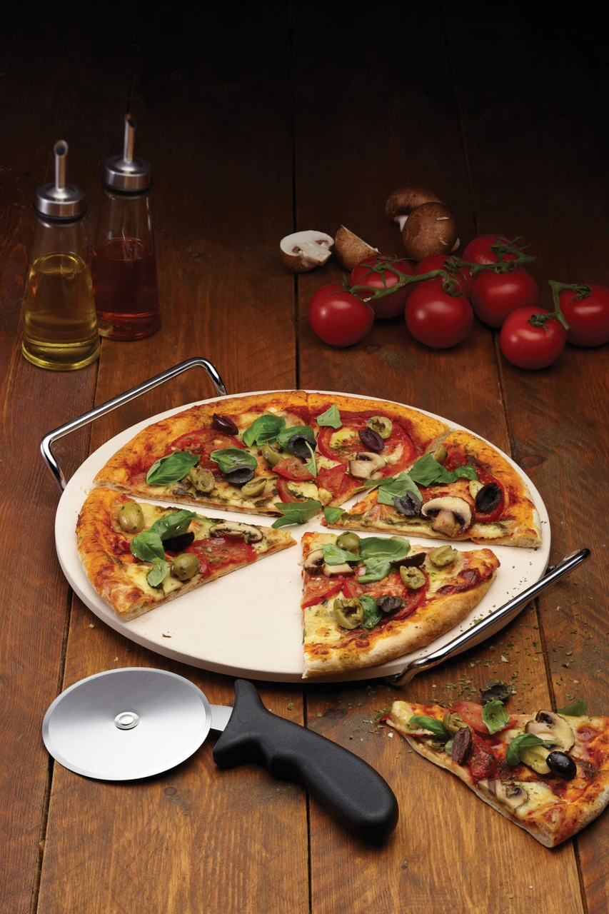KitchenCraft Pizzasteen En Pizzames - 32 Cm 5 KitchenCraft Pizzasteen En Pizzames - 32 Cm - Afbeelding 3