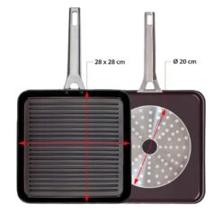 Valira Grillpan Aire Ceramic - 28 X 28 Cm - Keramische Anti-aanbaklaag -Keukenbenodigdheden Winkel ceramic grill pan aire 1 1