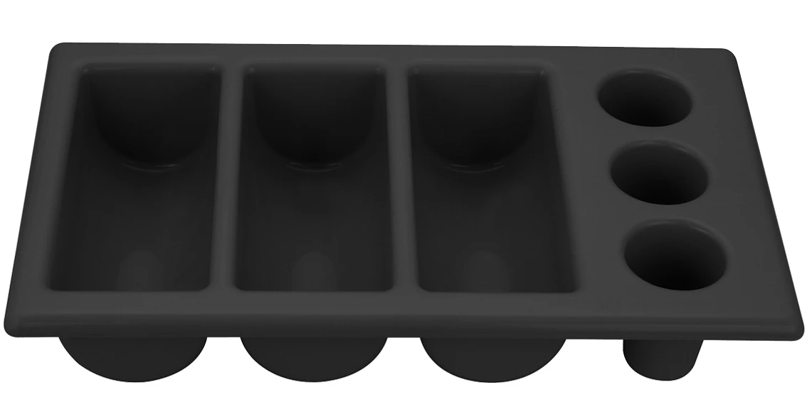 Hendi Bestekbak Zwart 6-Vaks 3 Hendi Bestekbak Zwart 6-Vaks