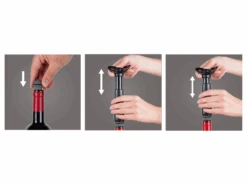 Vacu Vin Wijnpomp Met 2 Wijnstoppers - Wine Saver Concerto - Zwart -Keukenbenodigdheden Winkel instructie pomp zwart fancy 1