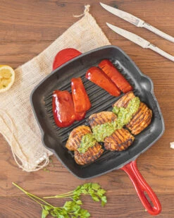 Blackwell Grillpan - Gietijzer - Rood - 27 X 27 Cm - Zonder Anti-aanbaklaag -Keukenbenodigdheden Winkel item 25 1