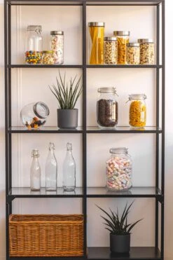 Sareva Voorraadpot - Glas / RVS Deksel - ø 8 Cm / 800 Ml -Keukenbenodigdheden Winkel opbergglas stellingkast 5 4