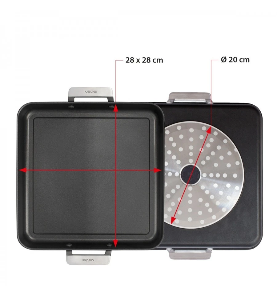 Valira Bakplaat Aire - 28 X 28 Cm - Standaard Anti-aanbaklaag 5 Valira Bakplaat Aire - 28 X 28 Cm - Standaard Anti-aanbaklaag - Afbeelding 3