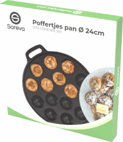 Sareva Poffertjespan - Gietijzer - ø 24 Cm - 19 Poffertjes -Keukenbenodigdheden Winkel poffertjespan Package New