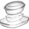 Sareva 2 Ovenschalen + 1 Broodbakvorm - Hittebestendig Glas -Keukenbenodigdheden Winkel sareva ovenschalen
